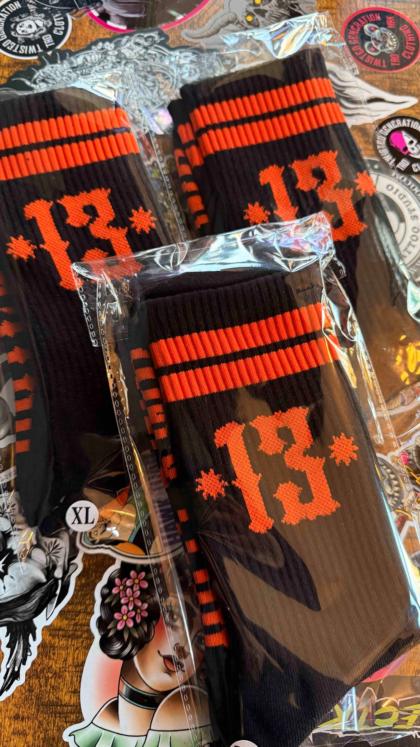 13 Socks - Twisted Generation - Black & Orange - Limited Edition