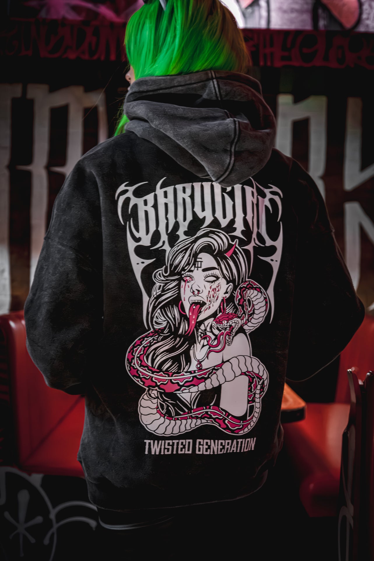 BABYGIRL Hoodie - Charcoal Acid Wash - Unisex