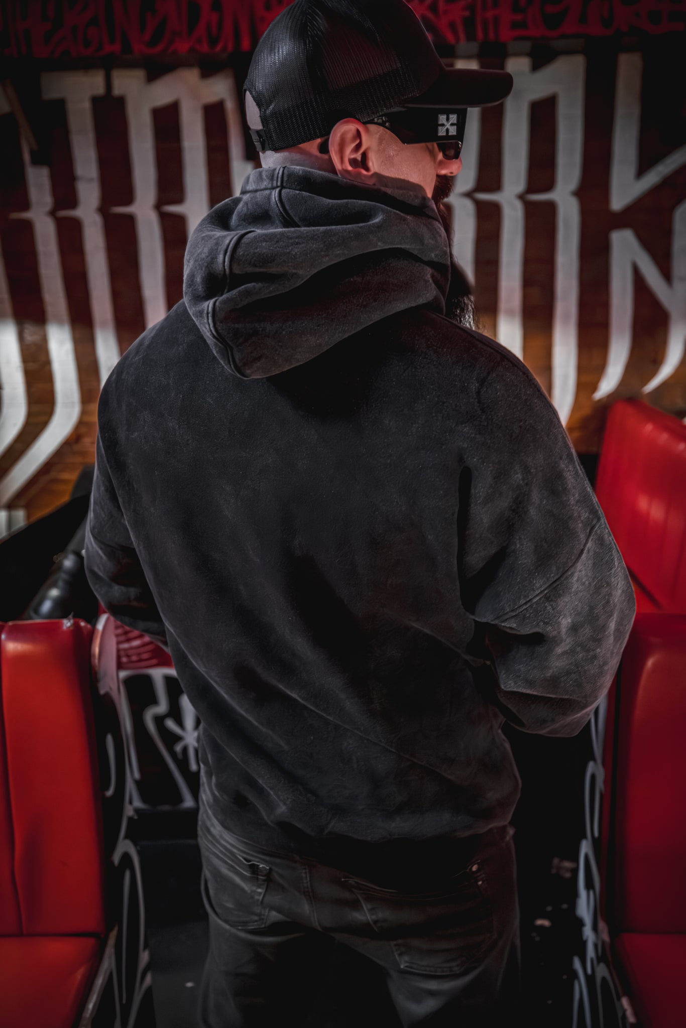 Medusa Hoodie - Charcoal Acid Wash - Unisex