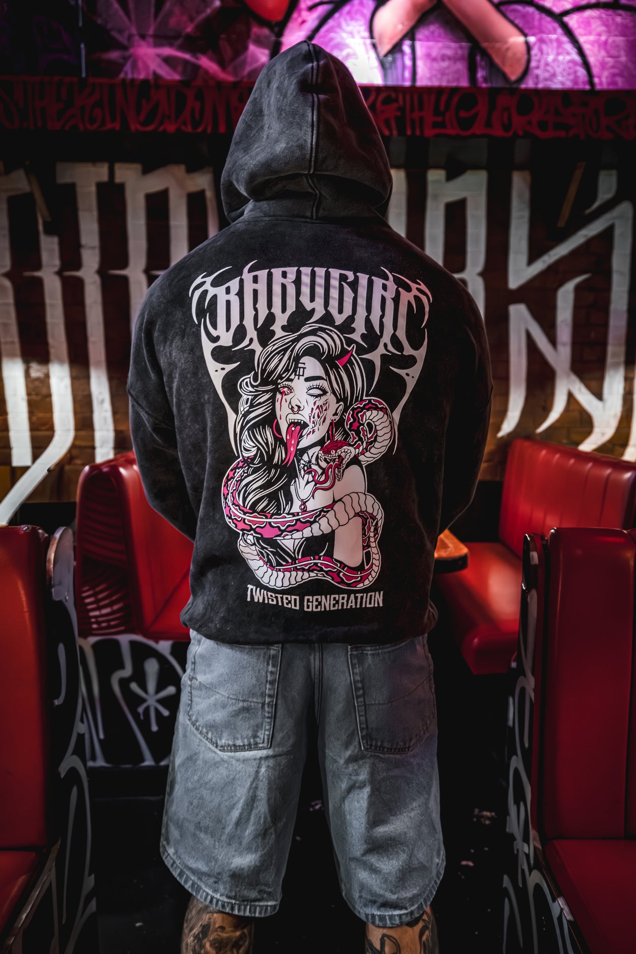 BABYGIRL Hoodie - Charcoal Acid Wash - Unisex