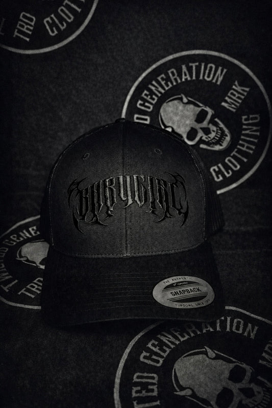 Retro Trucker BABYGIRL Snapback Cap - Black on Black