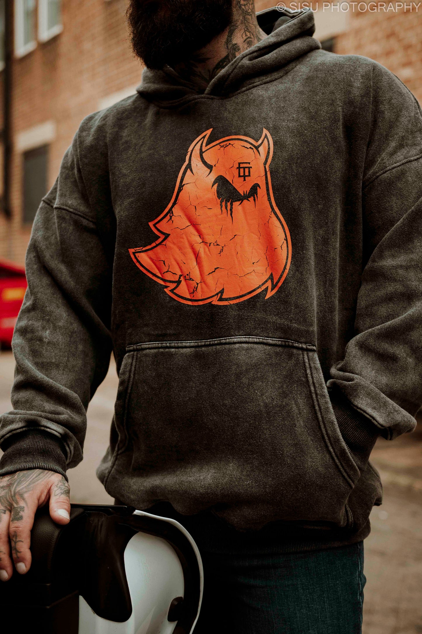 Supernatural Ghost Hoodie - Dark Grey Acid Wash