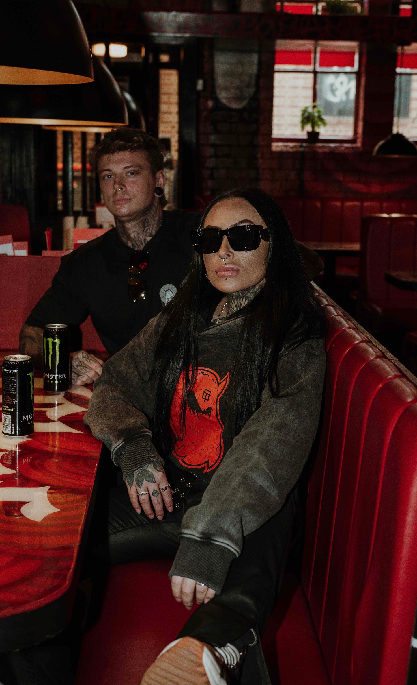 Supernatural Ghost Cropped Hoodie - Dark Grey Acid Wash - Women's